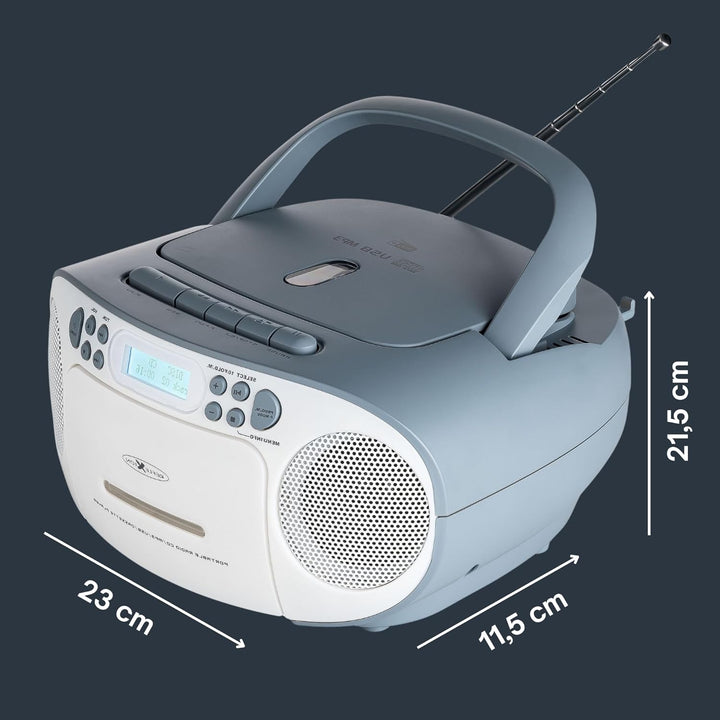 Reflexion CD-Player mit Kassette und DAB-Radio für Netz- und Batteriebetrieb (PLL UKW-Radio, DAB+, L
