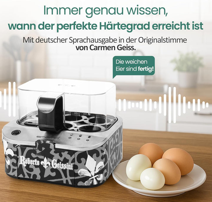ROBERTO GEISSINI | einzigartiger Eierkocher mit der Stimme von CARMEN GEISS | Limited Edition by EME