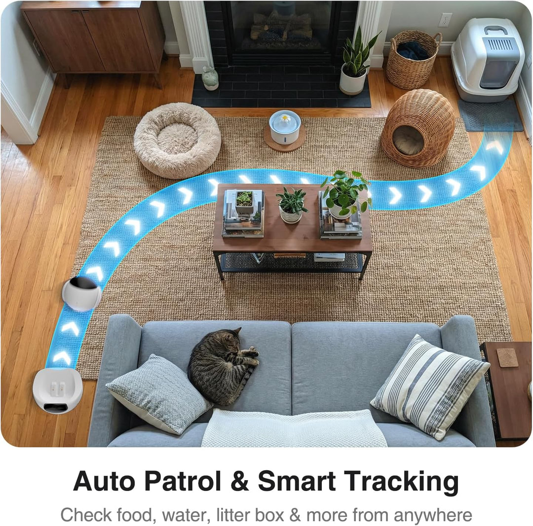 Smart Mobile Haustier Kamera Roboter für Zuhause Indoor Bewegliche 1080P Überwachung Hund und Katzen