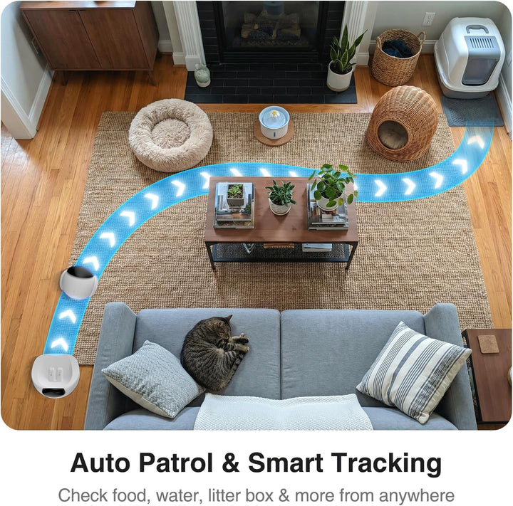 Smart Mobile Haustier Kamera Roboter für Zuhause Indoor Bewegliche 1080P Überwachung Hund und Katzen