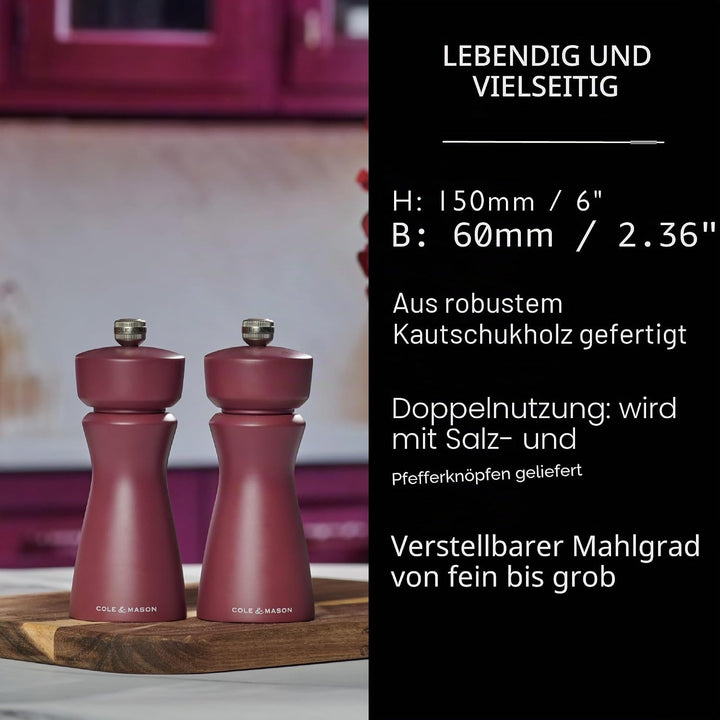 Cole & Mason Kenton Salz- und Pfeffermühle, Szechuanpfeffer, Verstellbarer Mahlgrad, Langlebiges Ker