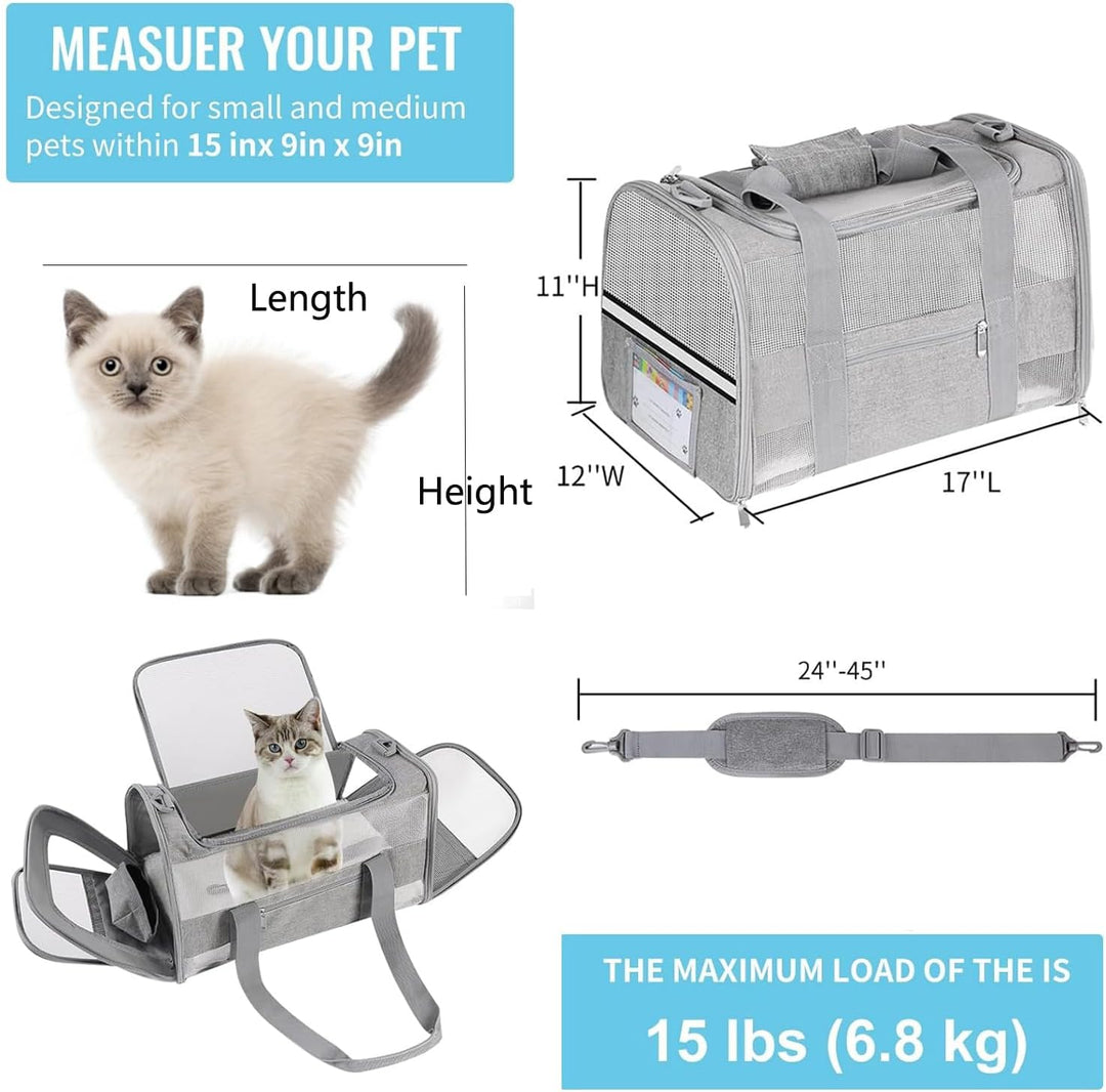 Transportbox für Katzen, Fluggesellschaften zugelassen für kleine Hunde, Kätzchen, für kleine, mitte