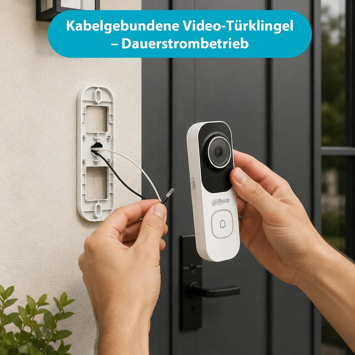 Dahua Video-Türklingel - 2K WLAN Türklingel mit Kamera | 4MP, 120° Weitwinkel, KI-Erkennung von Pers