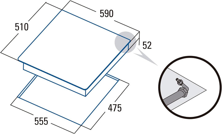 CI 631 BK A/A - Gasherd mit Butangas und 4 Gaskochfeldern - 1 Dreifache Krone - Geeignet für das Koc