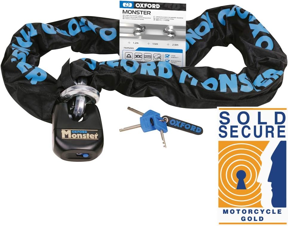 OF16 - Oxford Monster Chain & Lock 1.2m 1.2m Monster, 1.2m Monster