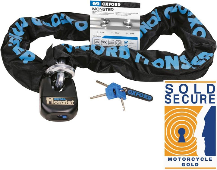 OF16 - Oxford Monster Chain & Lock 1.2m 1.2m Monster, 1.2m Monster