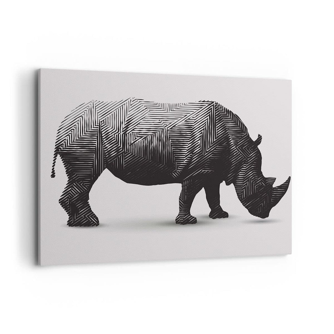 Bilder auf Leinwand 100x70cm Leinwandbild Nashorn Tier Afrika Safari Gross Wanddeko Bild Schlafzimme