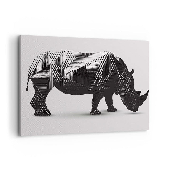 Bilder auf Leinwand 100x70cm Leinwandbild Nashorn Tier Afrika Safari Gross Wanddeko Bild Schlafzimme