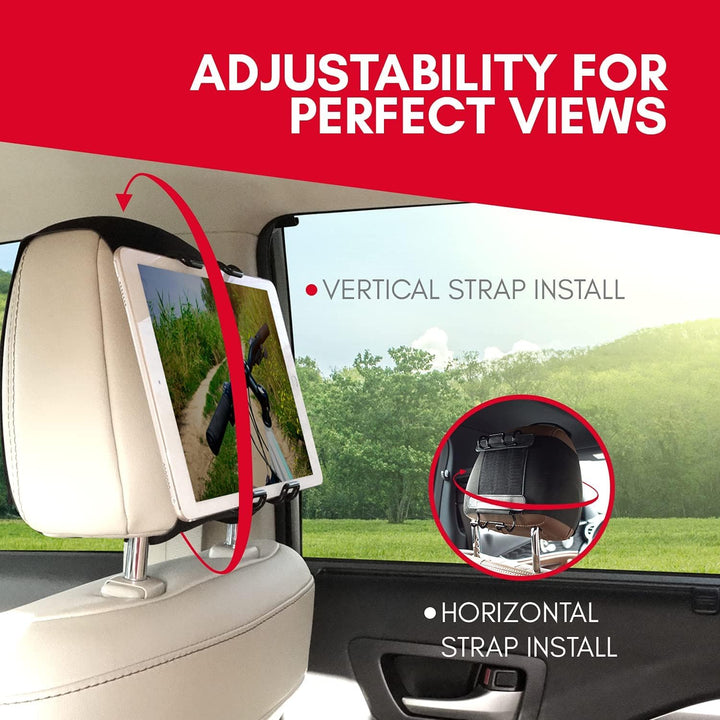 Macally STRAPMOUNT, Kopfstützenhalterung mit verstellbarem Gurt für fast alle Kopfstützen, für iPad