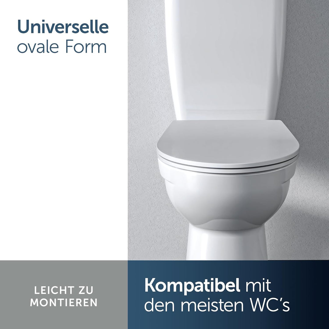 Ideal Standard Universal WC-Sitz mit Absenkautomatik (Softclose), Abnehmbarer Toilettensitz in ovale