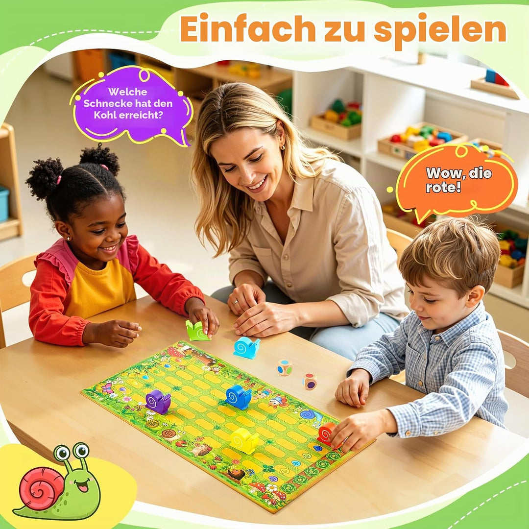 Kleine Schnecke Spiel, Klassiker Brettspiel &amp; Familienspiel ab 3-6 Jahren, Schneckenrennen Spiele fü
