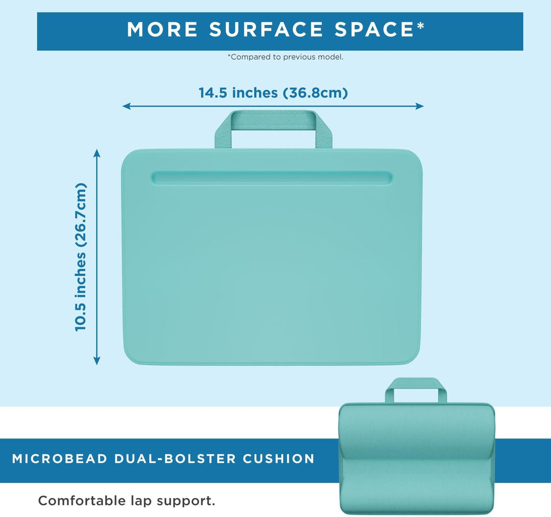 LAPGEAR Kompakter Schossschreibtisch, passend für Laptops bis zu 38,1 cm (15 Zoll), Aqua Sky, Style