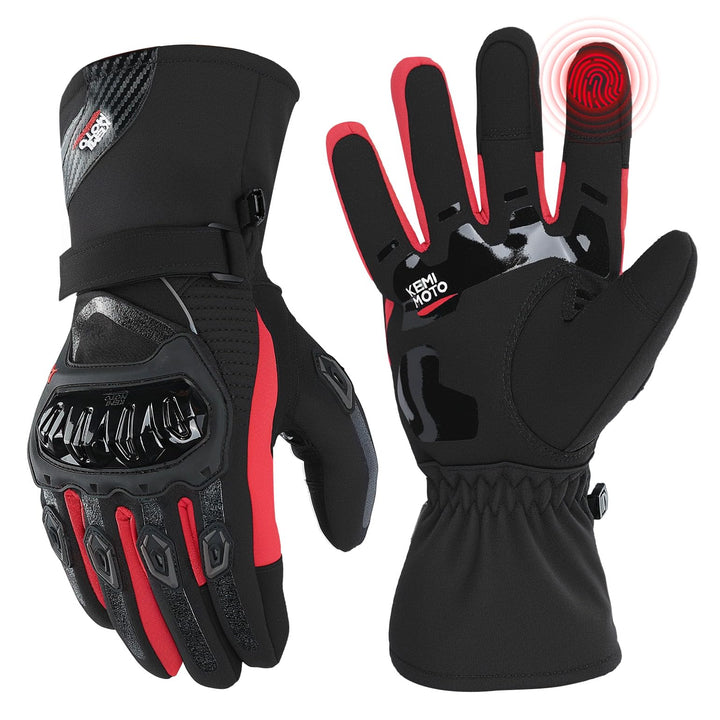 KEMIMOTO Winter Motorradhandschuhe, geprüfte Motorradhandschuhe,Motorrad Handschuhe Winter, Touchscr