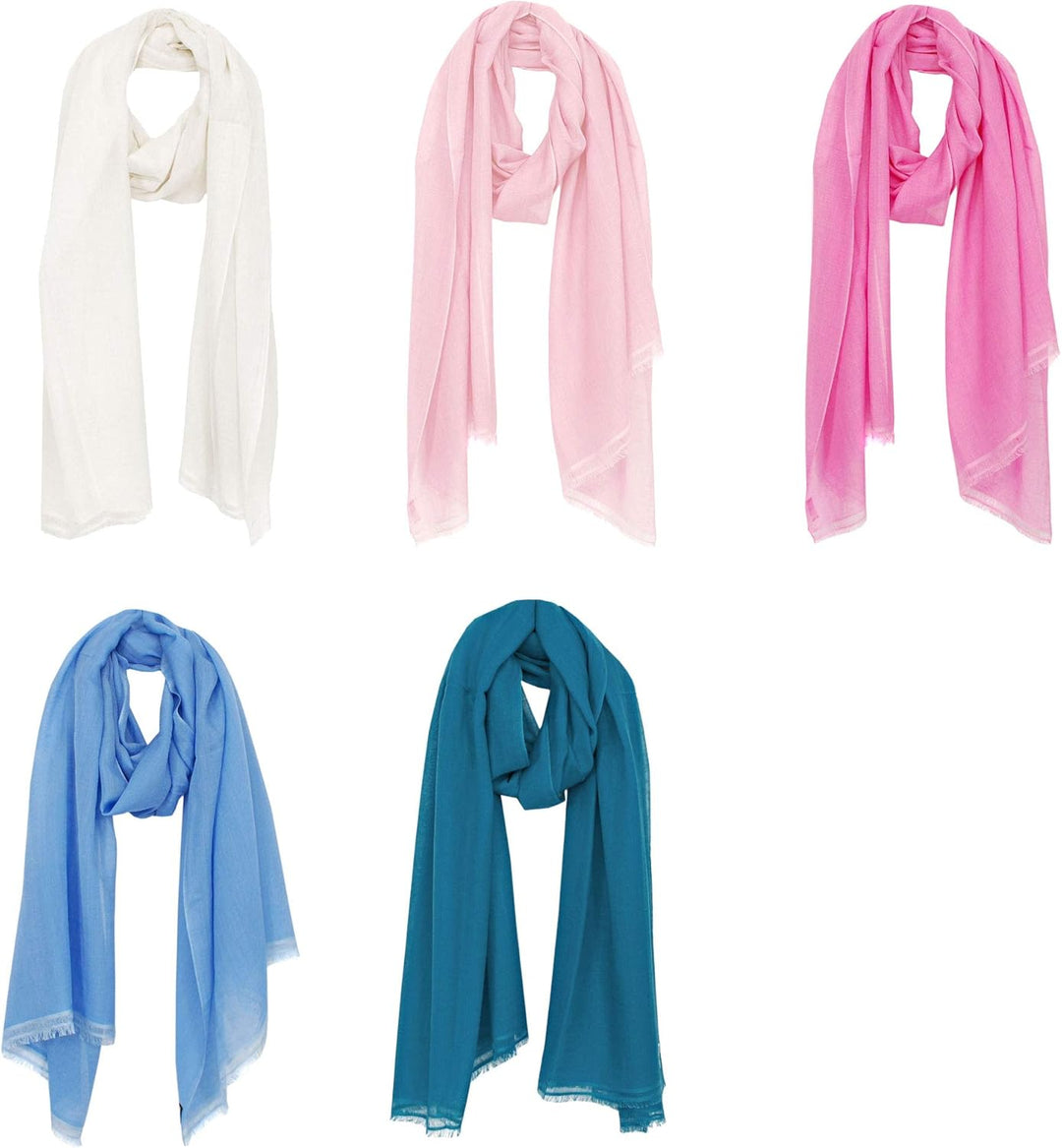 Bovari Pashmina Kaschmir Schal Damen - 70% Kaschmir 30% Seide - extra leicht/dünn - Sommerschal - 20