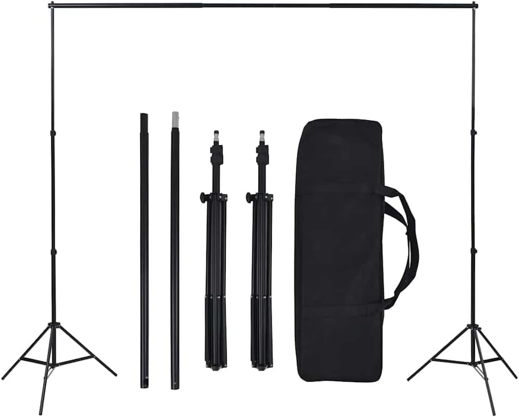 Fotostudio-Set mit Beleuchtung, Hintergrund und Reflektor für professionelle Porträt- und Produktfot