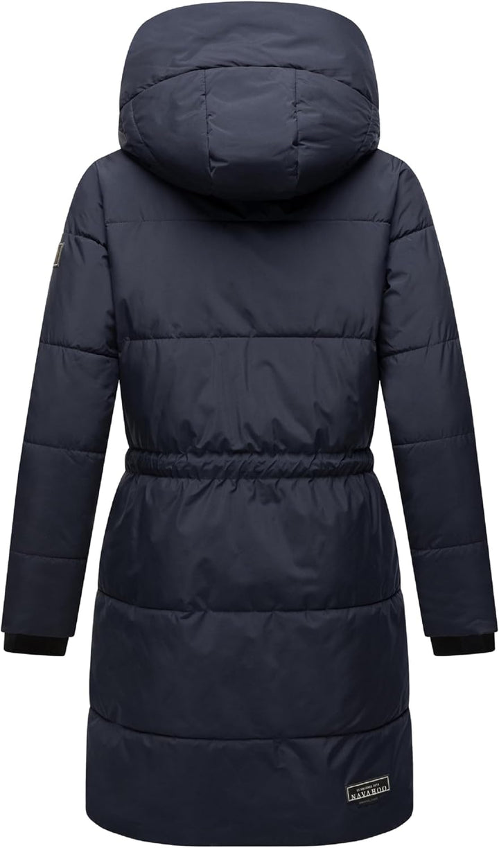 Navahoo Damen Wintermantel kurzer Steppmantel mit Kapuze Zuckertatze XIV XS-XXL XS Navy, XS Navy