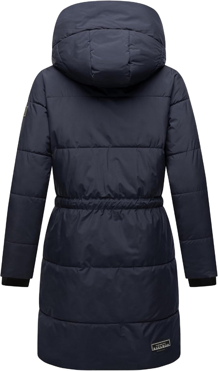 Navahoo Damen Wintermantel kurzer Steppmantel mit Kapuze Zuckertatze XIV XS-XXL XS Navy, XS Navy