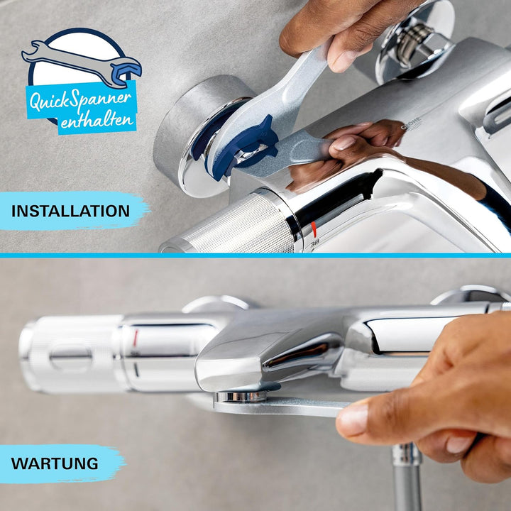 GROHE Start - Einhand-Wannenarmatur (DN 15, Wandmontage, langlebige Oberfläche), chrom, 24206002 Wan