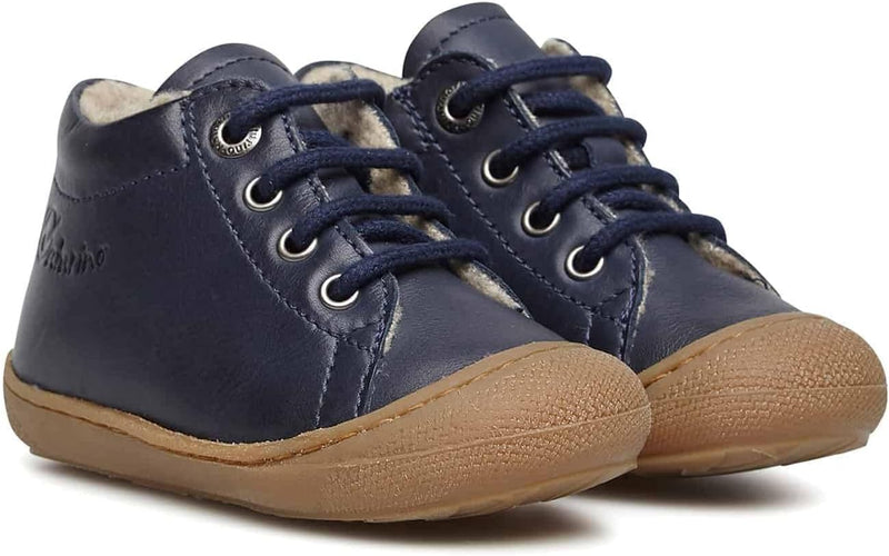 NATURINO Lauflernschuhe aus Leder mit Wollfutter, 17 EU Blau
