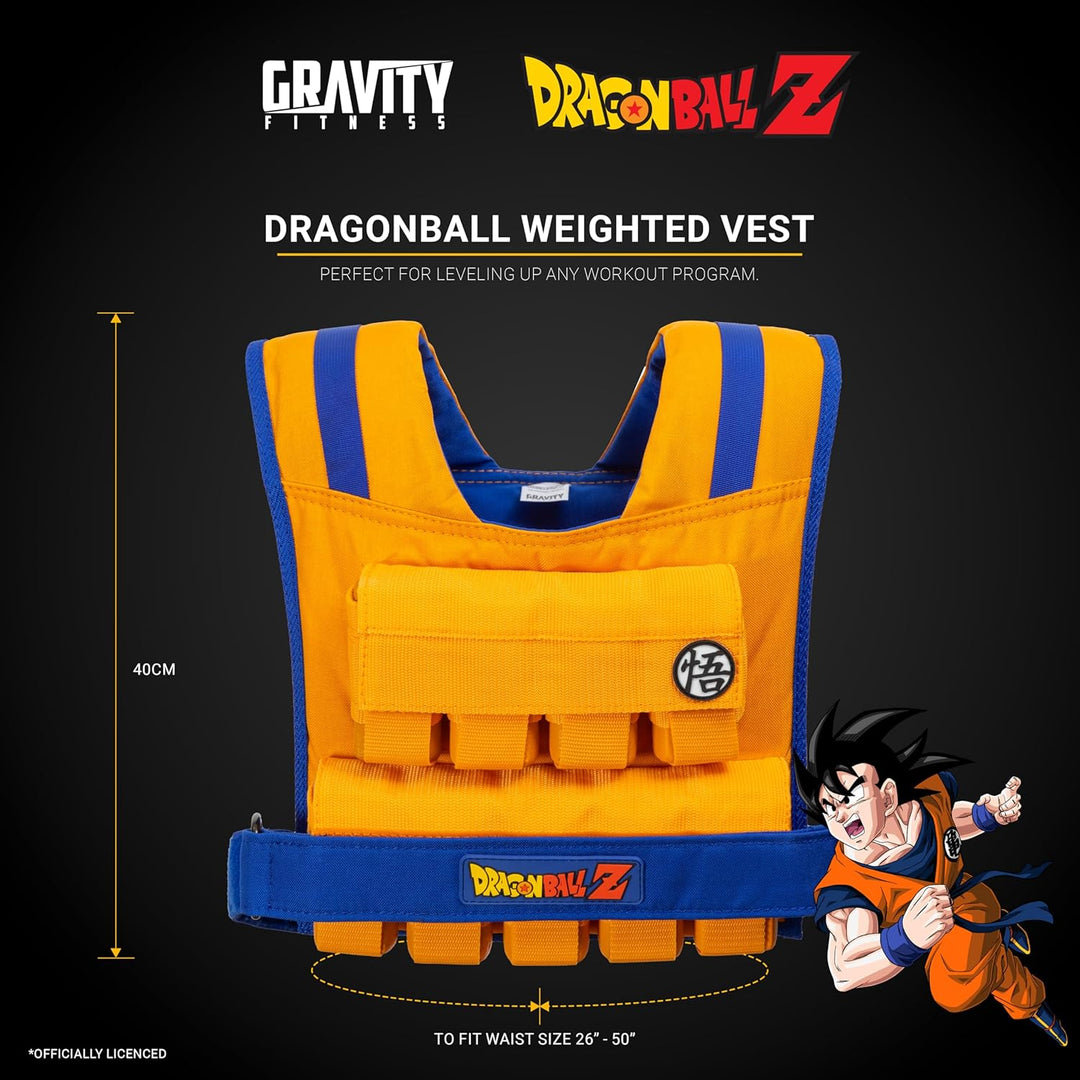 Dragon Ball Z Gewichtsweste 20 kg von Gravity Fitness - Limited Edition verstellbare Gewichtsweste f
