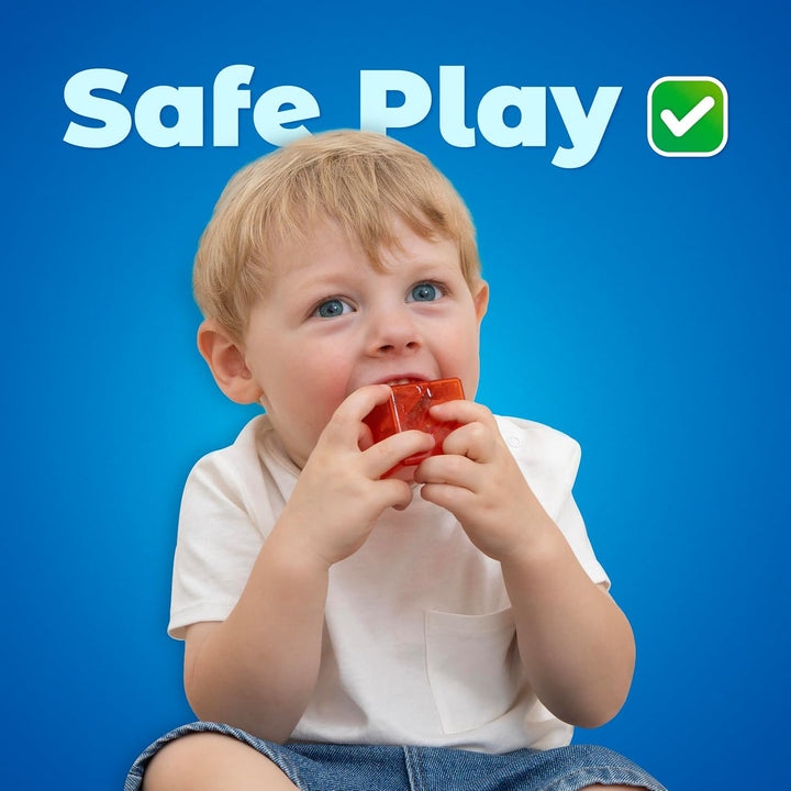 GEOMAG - MAGICUBE - 9 Magnetische Bausteine Rot/Orange/Blau - Pädagogisches Spielzeug Für Kinder Ab