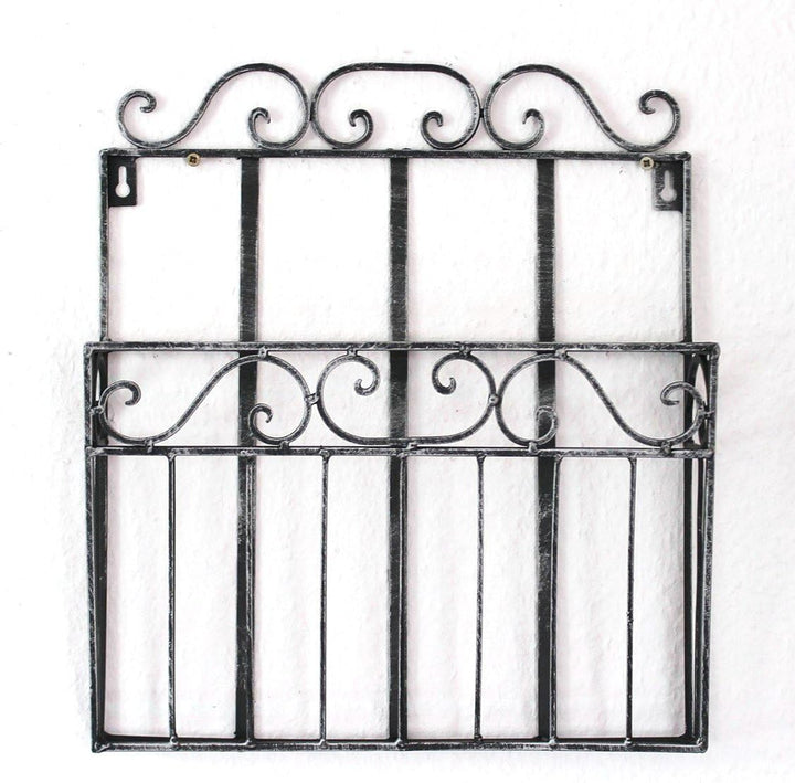 DanDiBo Wandregal Schwarz Metall 38 cm Zeitungsständer 09913 Küchenregal Zeitungshalter