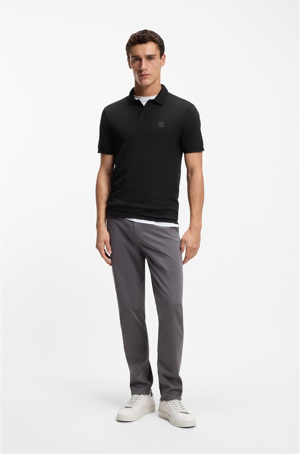 BOSS Herren Passenger Slim-Fit Poloshirt aus Stretch-Baumwolle mit Logo-Aufnäher XXL Black1, XXL Bla
