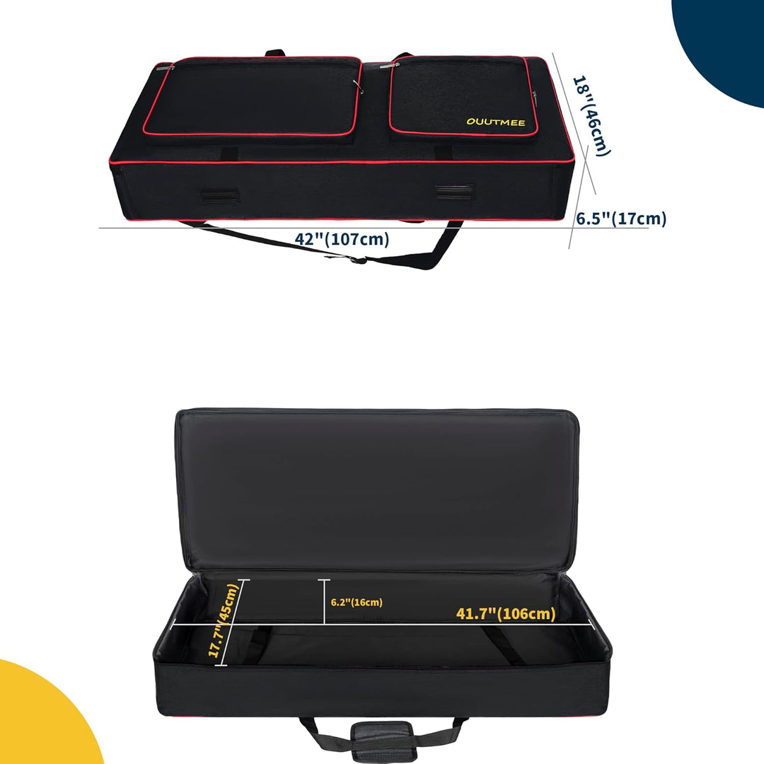 OUUTMEE 61Noten keyboardtasche, für E-Klaviere, 600D Oxford-Stoff mit 10 mm Startseite, Gigbag (schw