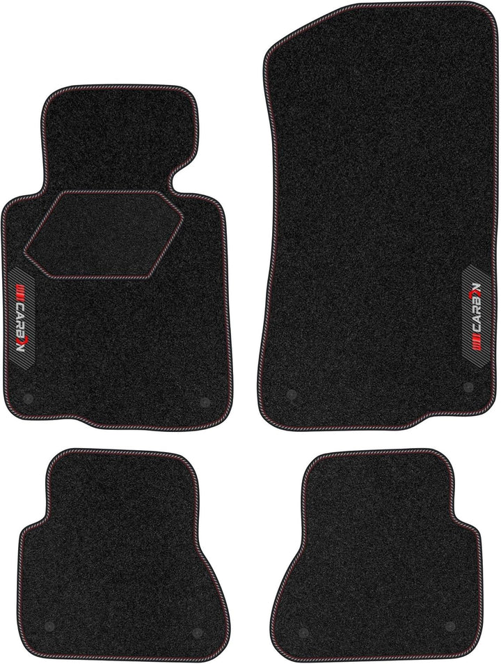 M MOTOS Personalisierte Velours-Fussmatten Carbon Series für BMW 3er E46 1998-2001 - Premium, Carbon