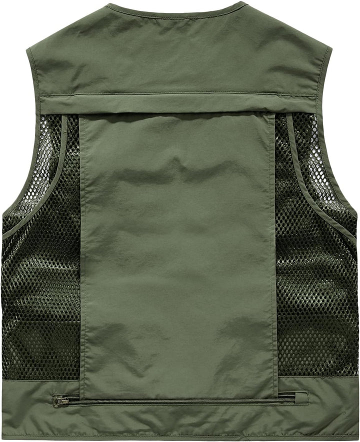 Herren Outdoor Weste Freizeit Schnelltrocknende Anglerweste mit vielen Taschen Sommer Ärmellos Jacke