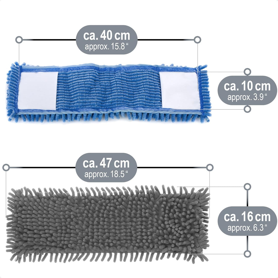 COM-FOUR® 4X Ersatz-Bezug für Bodenwischer - Wischbezug aus Microfaser Chenille zur gründlichen Rein