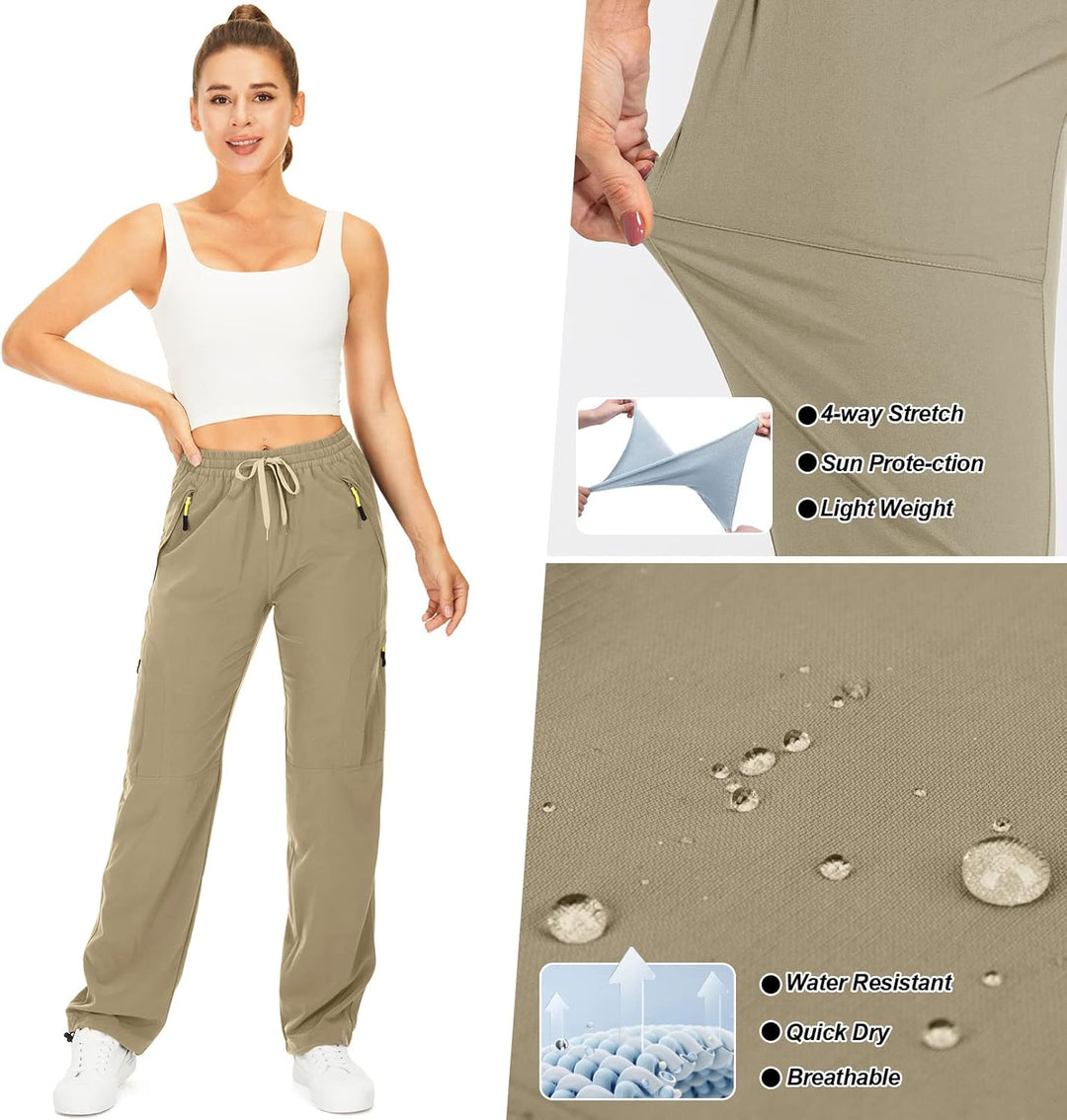 Wanderhose Damen Leichter Quick Dry Outdoorhose Atmungsaktiv Cargohose UV-Schutz Trekkinghose Funkti