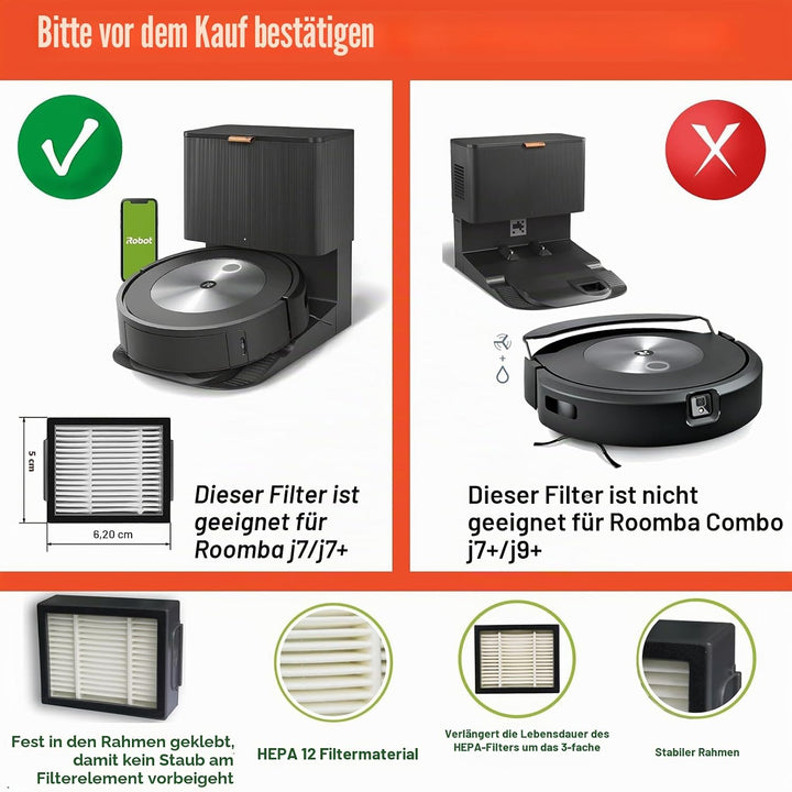Ersatzteile für iRobot Roomba Combo j5+/j8+, Combo i3+/i5+/i8+ | Staubsauger ersatzteilset: 1 Gummiw