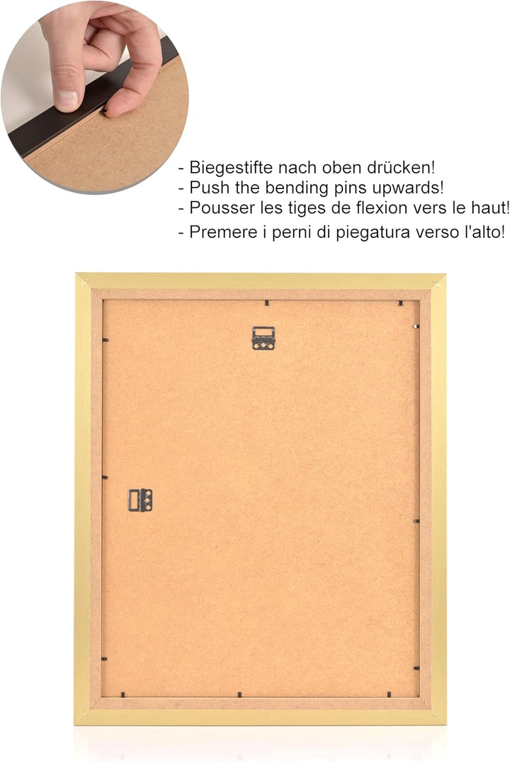 Stallmann Design Bilderrahmen 80x80 cm gold Holz mit Acrylglas Rahmen-Breite 40mm Posterrahmen Wechs