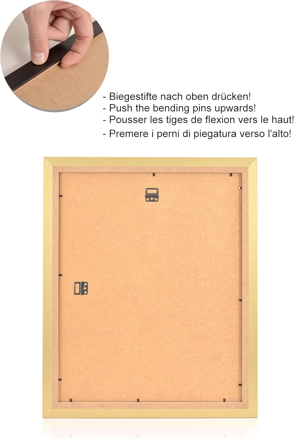 Stallmann Design Bilderrahmen 70x70 cm gold Holz mit Acrylglas Rahmen-Breite 40mm Posterrahmen Wechs