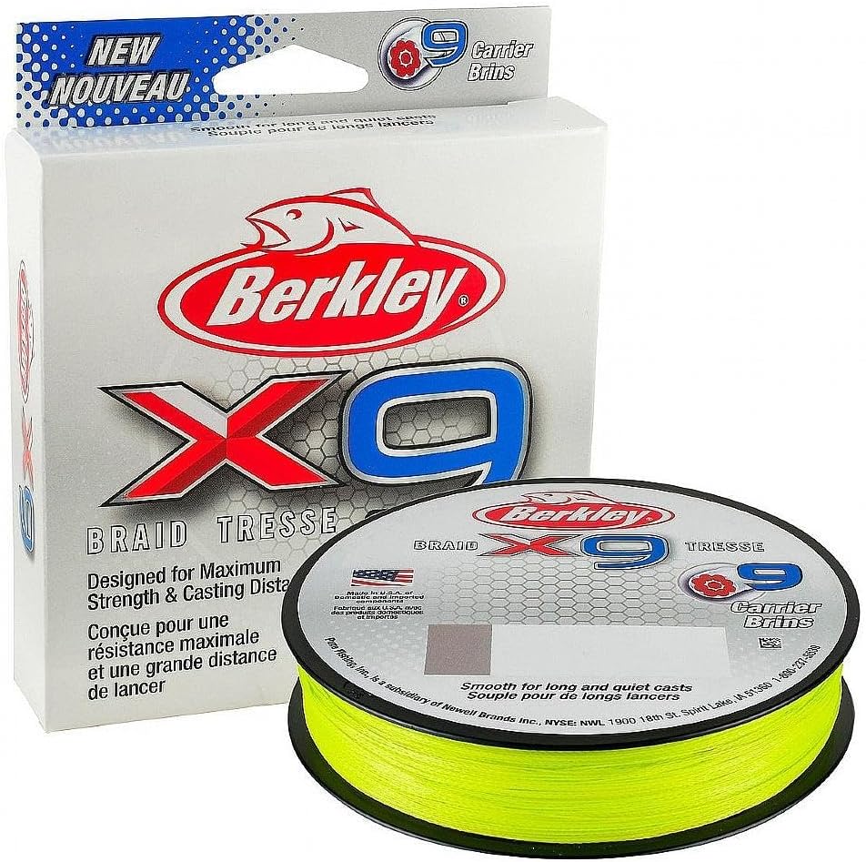 Berkley 9 x geflochtene Angelschnur 328 Yards Low-Vis Grün 9 Kilogramm, 328 Yards Low-Vis Grün 9 Kil