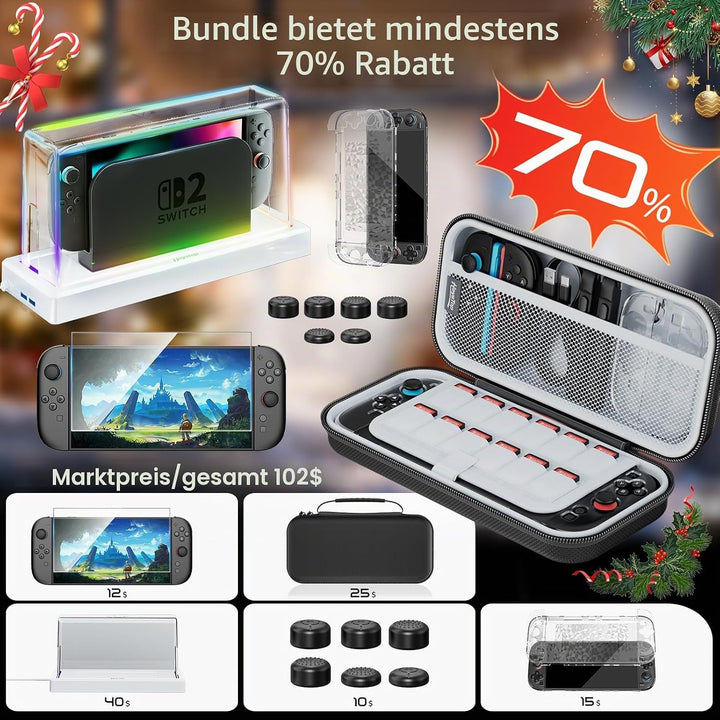 HEYSTOP Switch 2 Tasche für Nintendo Switch 2 Zubehör Set mit Switch 2 Tragetasche, Switch 2 Schutzh
