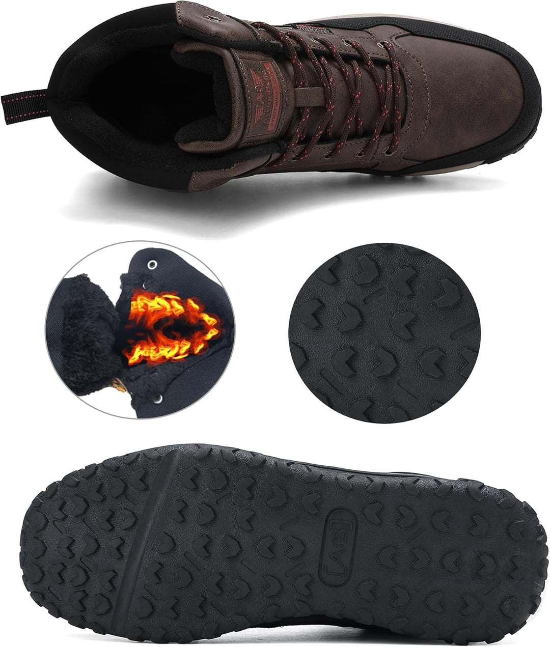 ARRIGO BELLO Winterschuhe Herren Warm Gefüttert Mid Schneestiefel Winterstiefel Rutschfeste Trekking