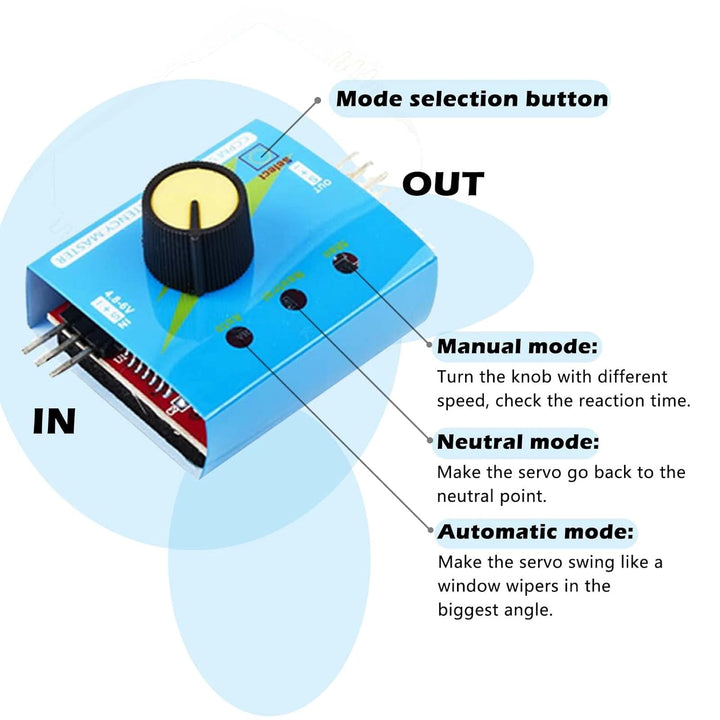 Micro Servo Tester Kit,9g Servo Motor 360°+3CH Digital Servo Tester ESC Speed Controller Checker+AA