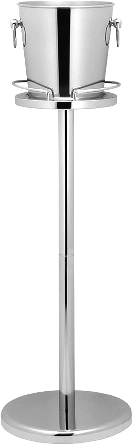 Sekt-Champagner-Wein-Kühler mit Ständer-Fuss ca. 90 cm hoch polierter Edelstahl - ideal für Feiern.