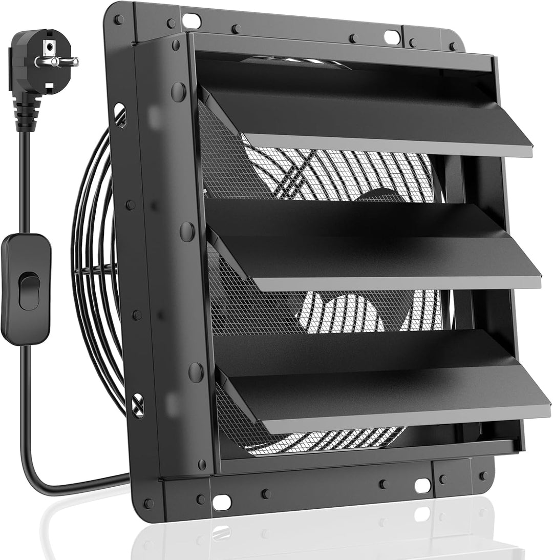 HG Power 300mm Abluftventilator Industrie Wandventilator 1300m³/h Wandlüfter mit Maschensieb Auspuff
