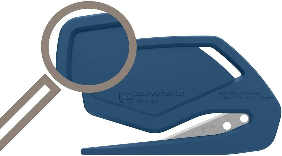 MARTOR Sicherheitsmesser, Verdeckte Klinge, SECUMAX POLYCUT, Metalldetektierbar (MDP), Profi Cutterm