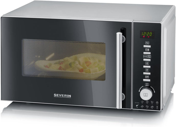 SEVERIN 3-in-1 Mikrowelle mit Grill und Heissluftfunktion, Minibackofen mit 10 Leistungsstufen, mult