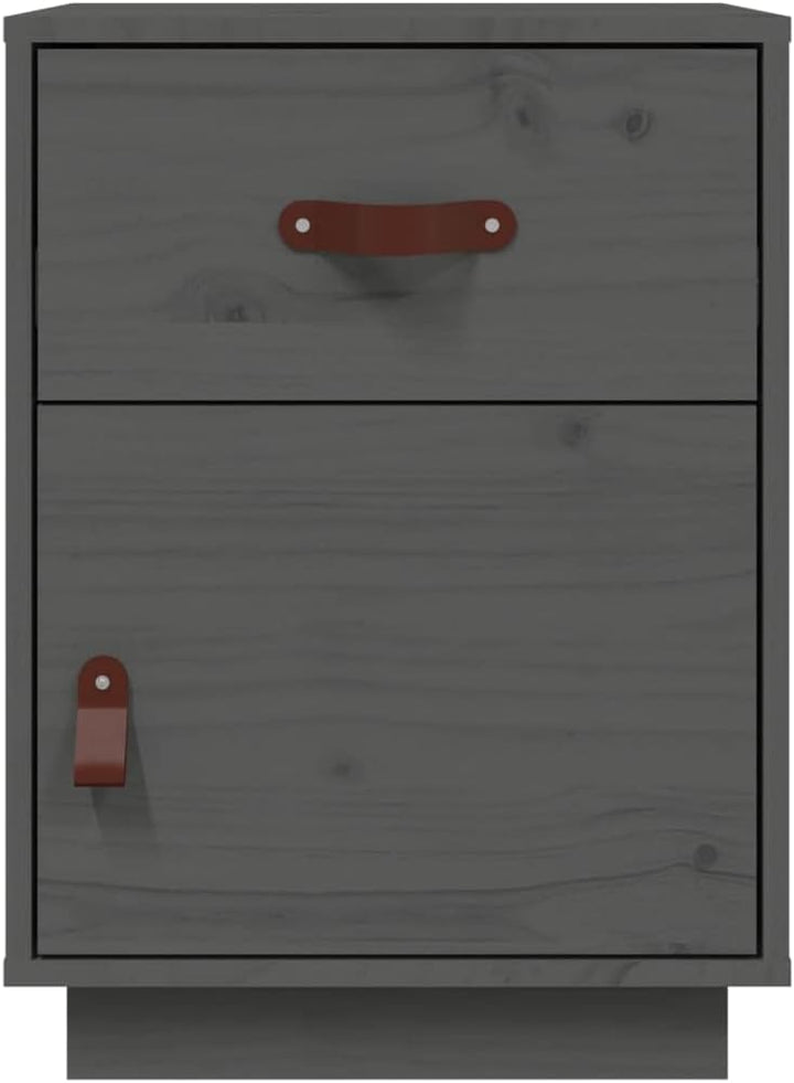 FIRBNUS Bedside Table Nachtkonsole Beistelltisch mit Stauraum Night Stand Nachttisch Grau 40x34x55 c