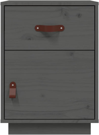 FIRBNUS Bedside Table Nachtkonsole Beistelltisch mit Stauraum Night Stand Nachttisch Grau 40x34x55 c