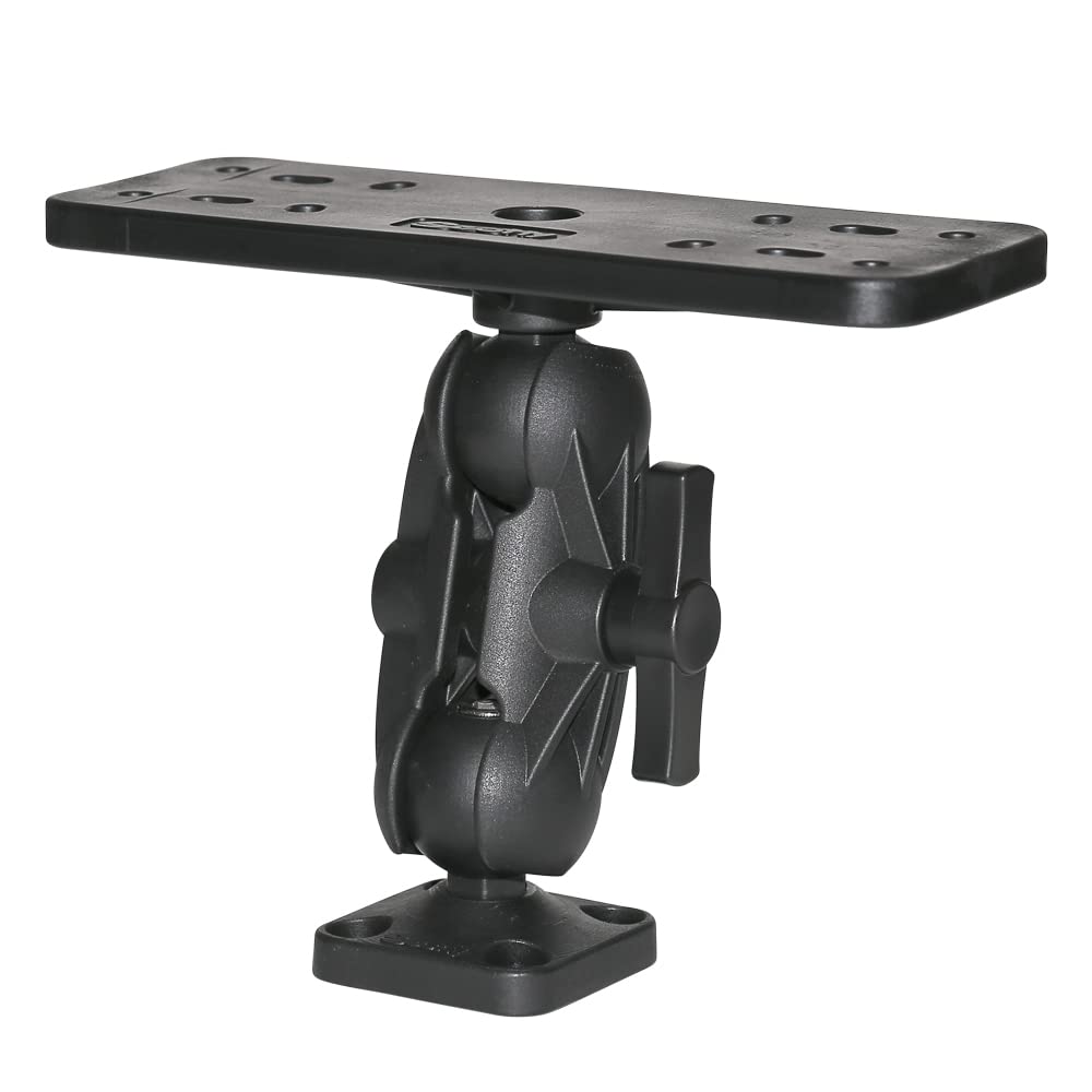 Scotty Plattform (203x75mm) 163 Ballgelenk 1 1/2 Zoll Fischfinder Mount Boot, Farbe:schwarz, schwarz