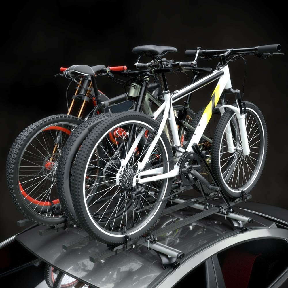 Mossa 4X Dachfahrradträger, Dachfahrradhalter mit Stahlbalken - BR9546