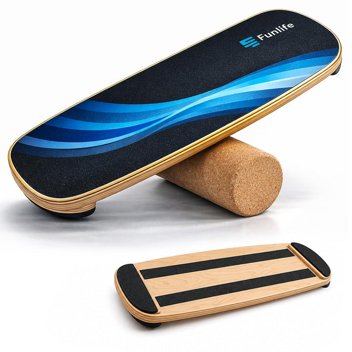 FunLife Balance Board aus Holz – Stabiler Gleichgewichtstrainer für Core Training, Fitness & Balance