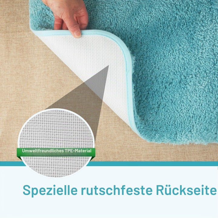 FCSDETAIL rutschfeste, Hochflor Badteppiche 70X120 cm, Maschinenwaschbare Badematte, Badvorleger mit
