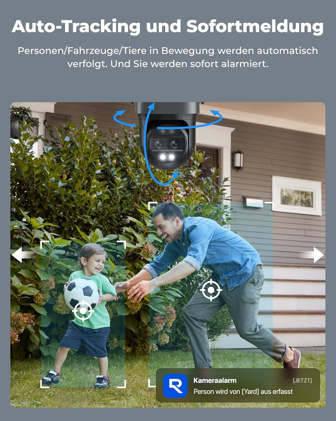 Reolink 4K 8MP Wi-Fi 6 PTZ Überwachungskamera Aussen WLAN mit Auto-Tracking-Zoom, Dual-Objektiv, Dua